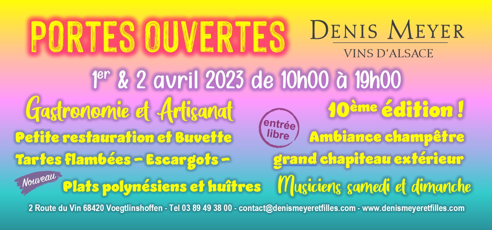 Portes Ouvertes 1er & 2 avril 2023