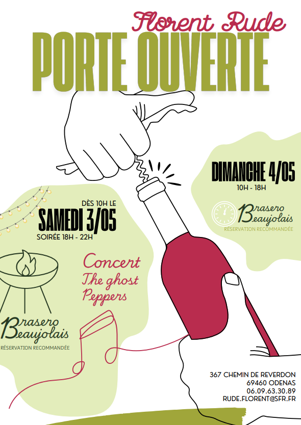 PORTES OUVERTES chez RUDE Florent dans le Beaujolais (3 et 4 Mai 2025)