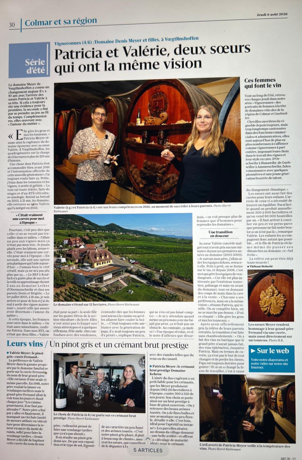 Portrait de femmes vigneronnes, Patricia et Val&eacute;rie MEYER