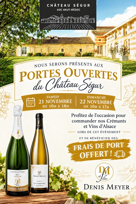 Stand de D&eacute;gustation/Vente aux portes ouvertes du Ch&acirc;teau S&eacute;gur &agrave; PAREMPUYRE (33) les 21 et 22 nov. 2026
