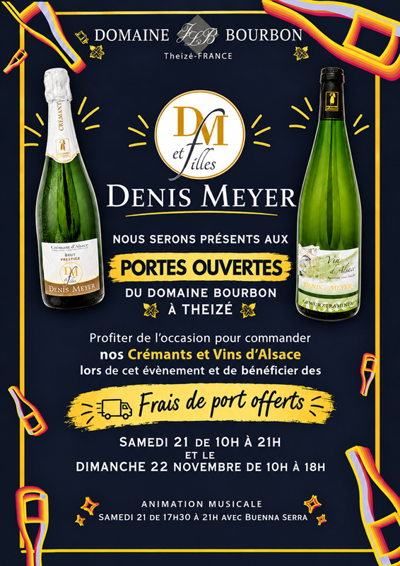 Stand de D&eacute;gustation/Vente aux portes ouvertes du Domaine BOURBON &agrave; Theiz&eacute; (69) les 21 et 22 nov. 2026
